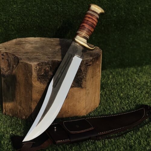 1095 Steel Dundee Collectible Utility Tool Mirror Finish with Leather Handle & Sheath