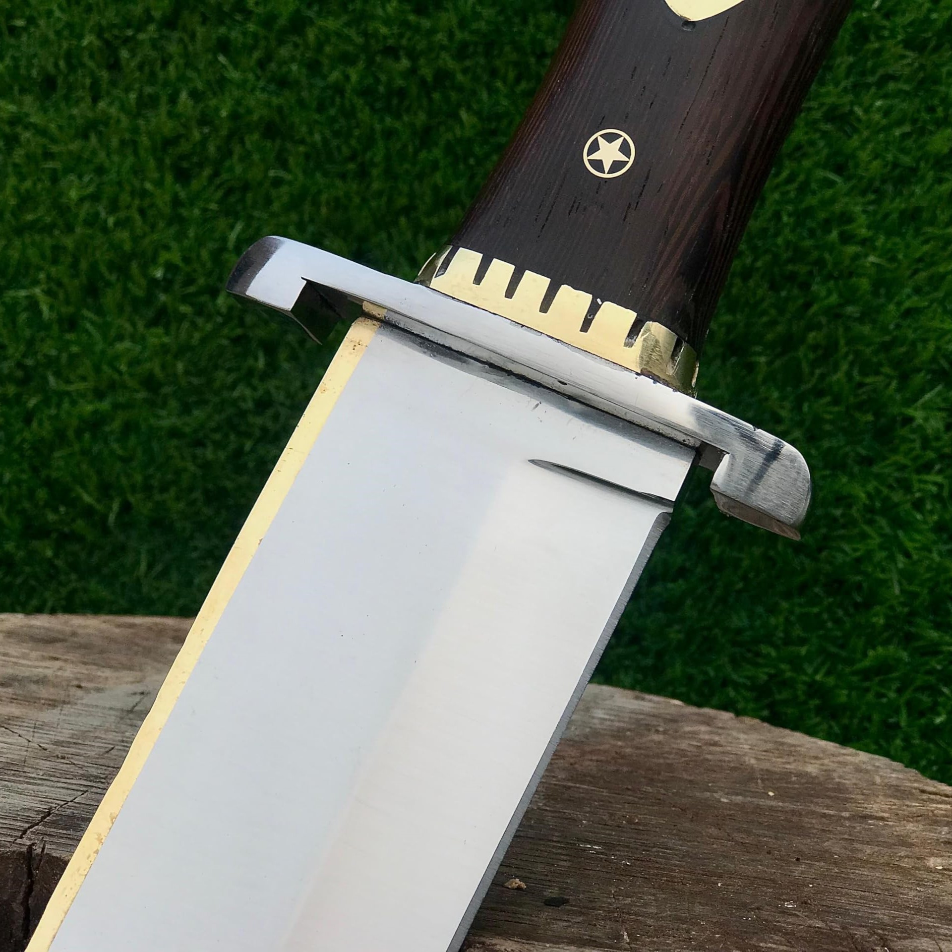 Legendary Alamo Texas Jim Utility Replica Bowie Knife 440C Steel Utility Decorative Blade with Wenge Wood Handle & Leather Sheath - Image 4