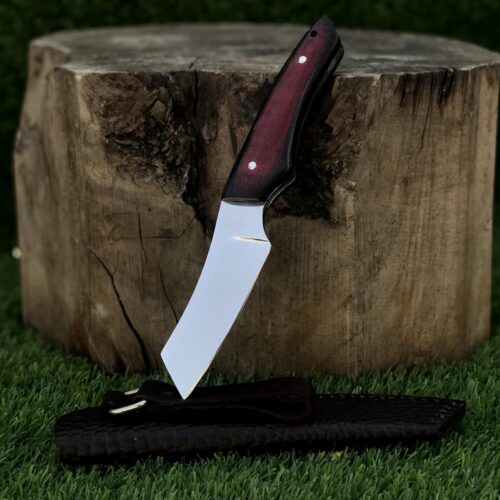 440C Tanto Hunting & Survival Knife Full Tang, G10 Handle, Razor-Sharp Edge Includes Crocodile Leather Sheath