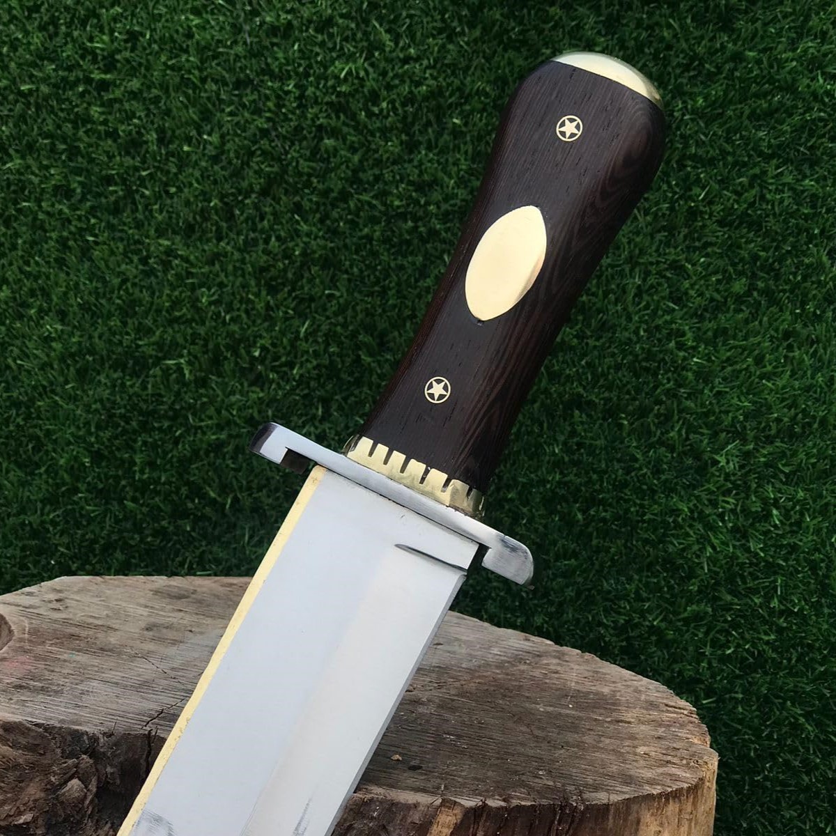 Legendary Alamo Texas Jim Utility Replica Bowie Knife 440C Steel Utility Decorative Blade with Wenge Wood Handle & Leather Sheath - Image 3