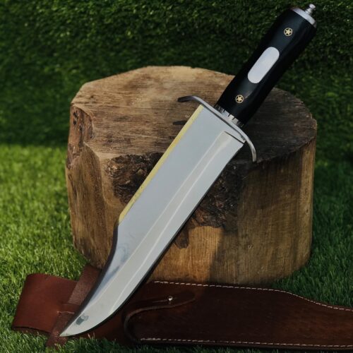 Full History Revive Knife, 1095 Steel Blade, Black Resin Handle with Sheath