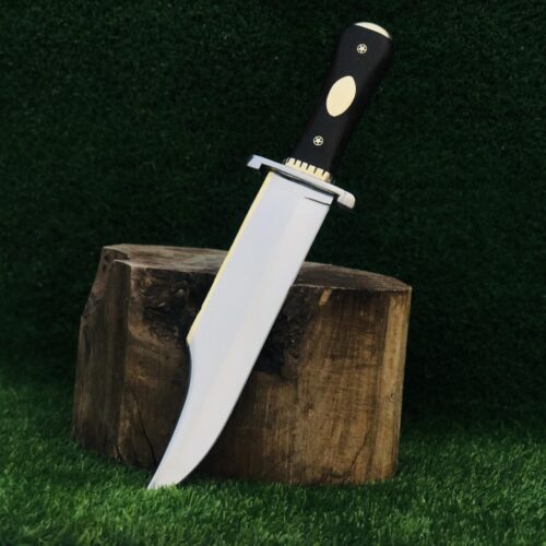 Legendary Alamo Texas Jim Utility Replica Bowie Knife 440C Steel Utility Decorative Blade with Wenge Wood Handle & Leather Sheath