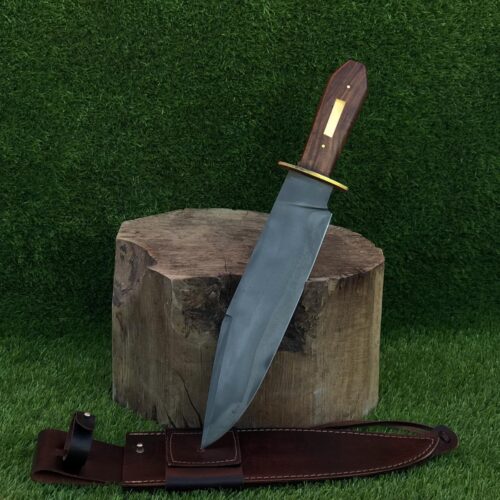 Jim Bowie Style Collectible Utility Tool 1095 Steel with Rosewood Handle & Sheath