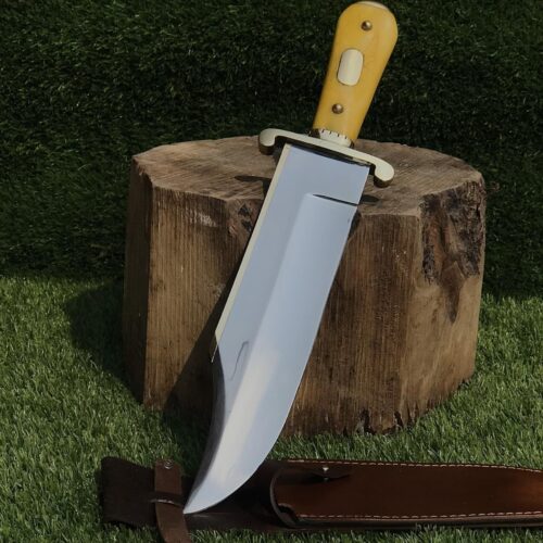 Dundee Classic Utility Knife 17.5" 440C Steel with Yellow Resin Handle