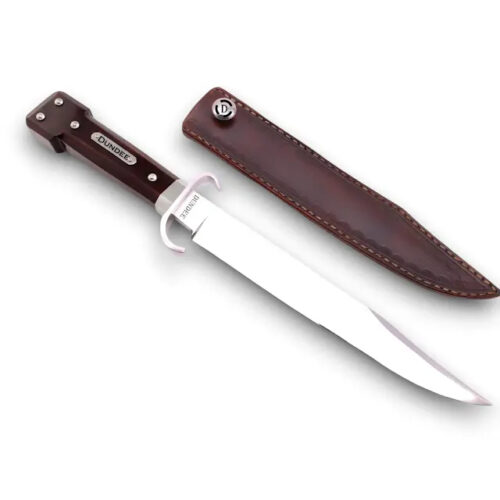 USA Dog Bowie Historical Replica Knife 1095 Carbon Steel 17" 1830s Style | Utility Knife Historic Inspiration USA Knives Outdoor Knives Wenge Wood Handle Leather Sheath