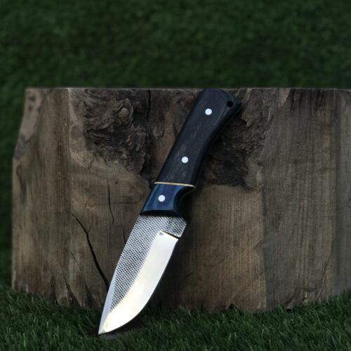 Hand Forged Outdoor Knife with Mirror Polish Blade Color Wood Handle Gardening Knife Camping Utility Knife