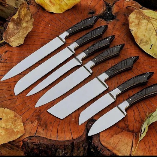 Professional 7-Piece Culinary Chef Knife Set – Stainless Steel Blades with Dark Wooden Handles & Storage Professional 7-Piece Culinary Chef Knife Set – Stainless Steel Blades with Dark Wooden Handles & Storage