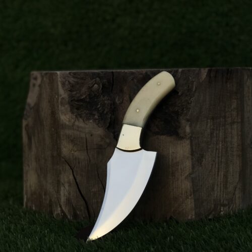 Premium Outdoor Knife with J2 Steel Blade Off White Resin Handle Gardening Knife for Camping Utility