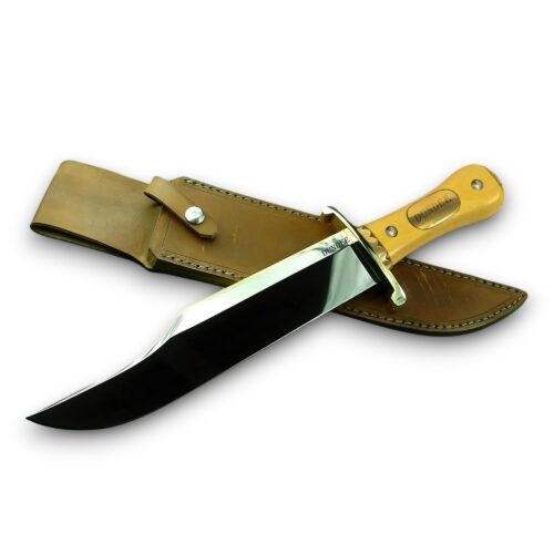 USA Iron Mistress Bowie Knife D2 Steel Clip Point | Utility Knife Historic Inspiration USA Knives Outdoor Knives Camel Bone Brass Guard Handmade Edition