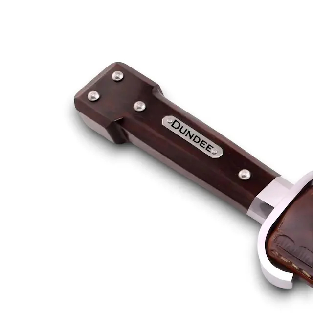 USA Dog Bowie Historical Replica Knife 1095 Carbon Steel 17" 1830s Style | Utility Knife Historic Inspiration USA Knives Outdoor Knives Wenge Wood Handle Leather Sheath USA Dog Bowie Historical Replica Knife 1095 Carbon Steel 17" 1830s Style | Utility Knife Historic Inspiration USA Knives Outdoor Knives Wenge Wood Handle Leather Sheath - Image 2