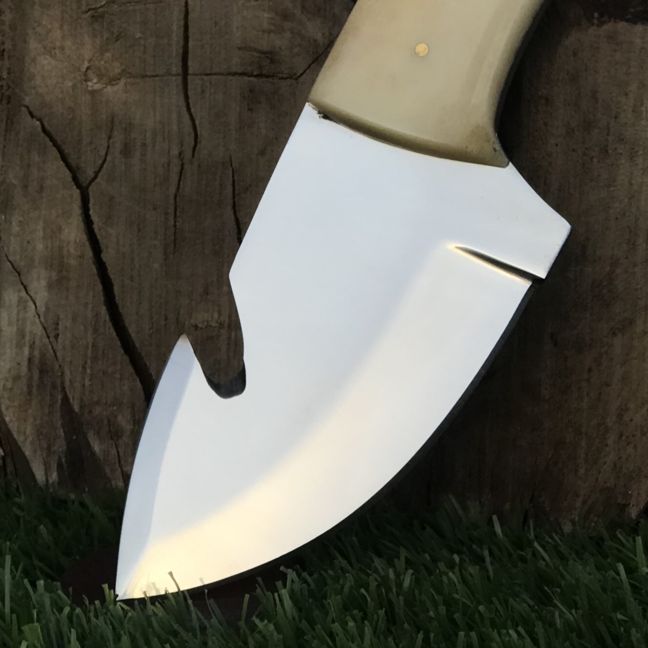 Compact Outdoor Knife with Mirror Polish Blade Off White Handle Gardening Knife Camping Utility Knife - Image 2