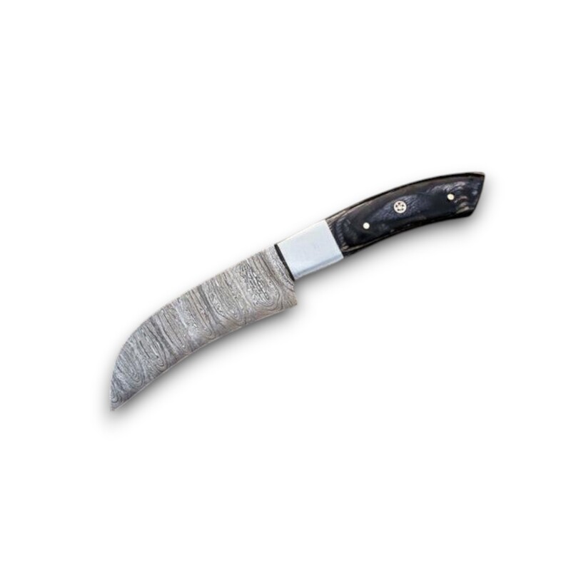 Hand-Forged 5-Piece Damascus Steel Chef Knife Set – Wood Handles with Leather Roll Bag Hand-Forged 5-Piece Damascus Steel Chef Knife Set – Wood Handles with Leather Roll Bag - Image 2