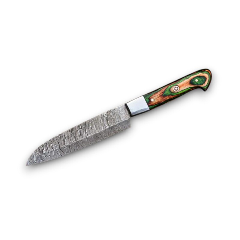 Hand-Forged 5-Piece Damascus Steel Culinary Chef Knife Set – Wood Handles with Leather Roll Bag Hand-Forged 5-Piece Damascus Steel Culinary Chef Knife Set – Wood Handles with Leather Roll Bag - Image 2