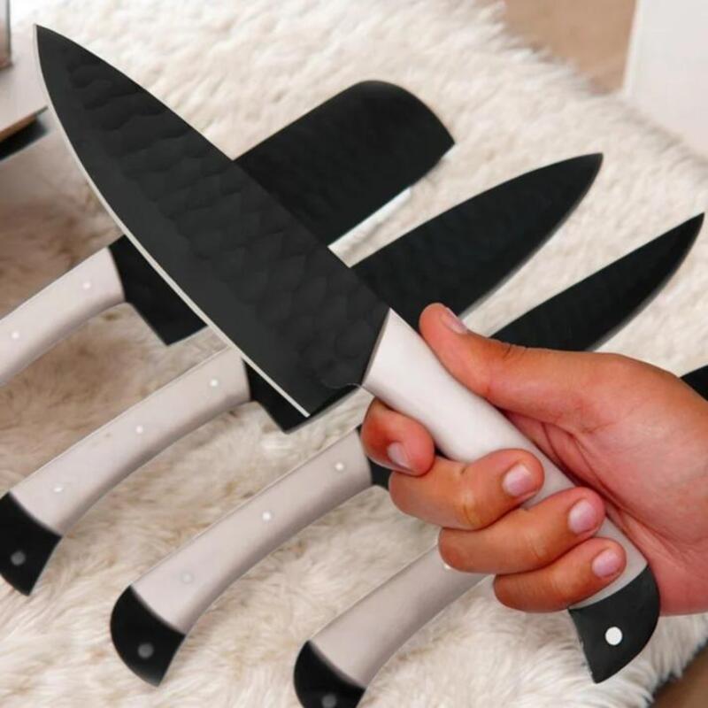 Precision Culinary Knife Kit – 5 Piece Handmade D2 Steel Kitchen Set with Resin Handles & Leather Carry Case - Image 3