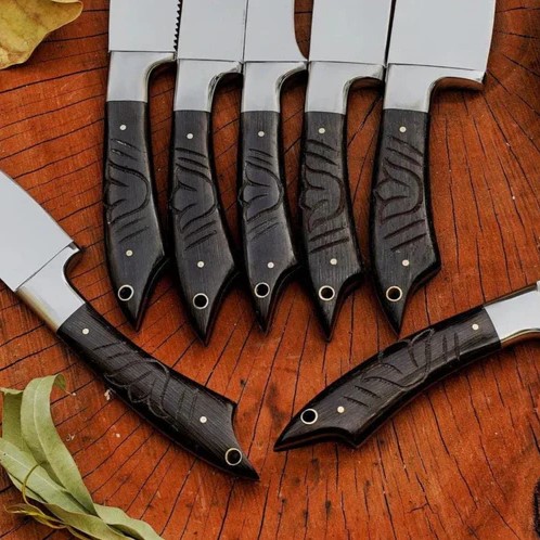 Professional 7-Piece Culinary Chef Knife Set – Stainless Steel Blades with Dark Wooden Handles & Storage Professional 7-Piece Culinary Chef Knife Set – Stainless Steel Blades with Dark Wooden Handles & Storage - Image 3