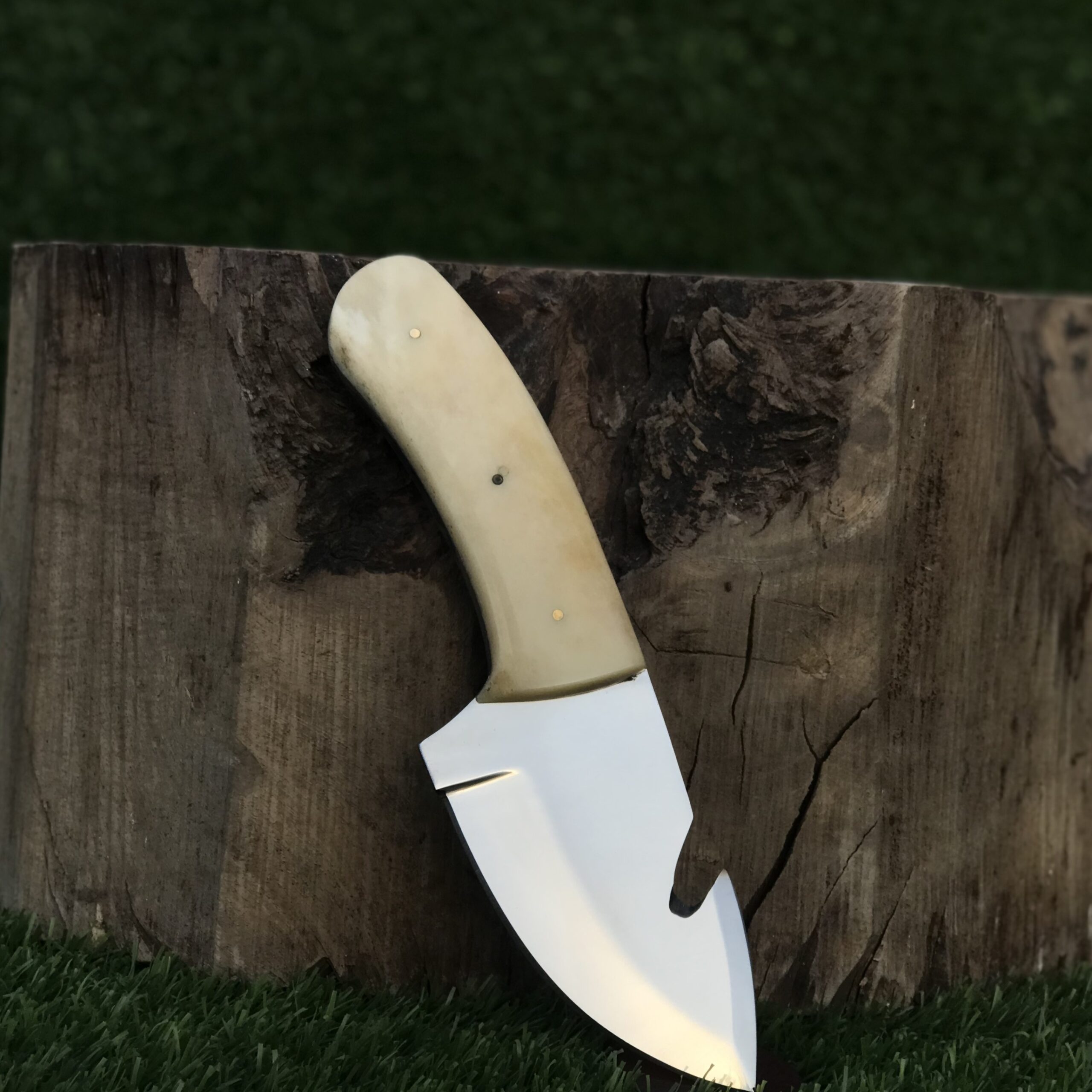 Compact Outdoor Knife with Mirror Polish Blade Off White Handle Gardening Knife Camping Utility Knife - Image 4