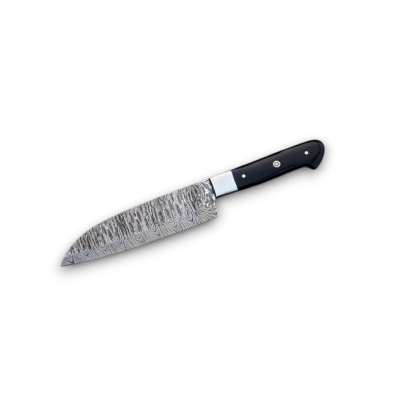 Hand-Forged 5-Piece Damascus Steel Culinary Chef Knife Set – Outdoor & Kitchen Use with Leather Roll Bag Hand-Forged 5-Piece Damascus Steel Culinary Chef Knife Set – Outdoor & Kitchen Use with Leather Roll Bag - Image 4