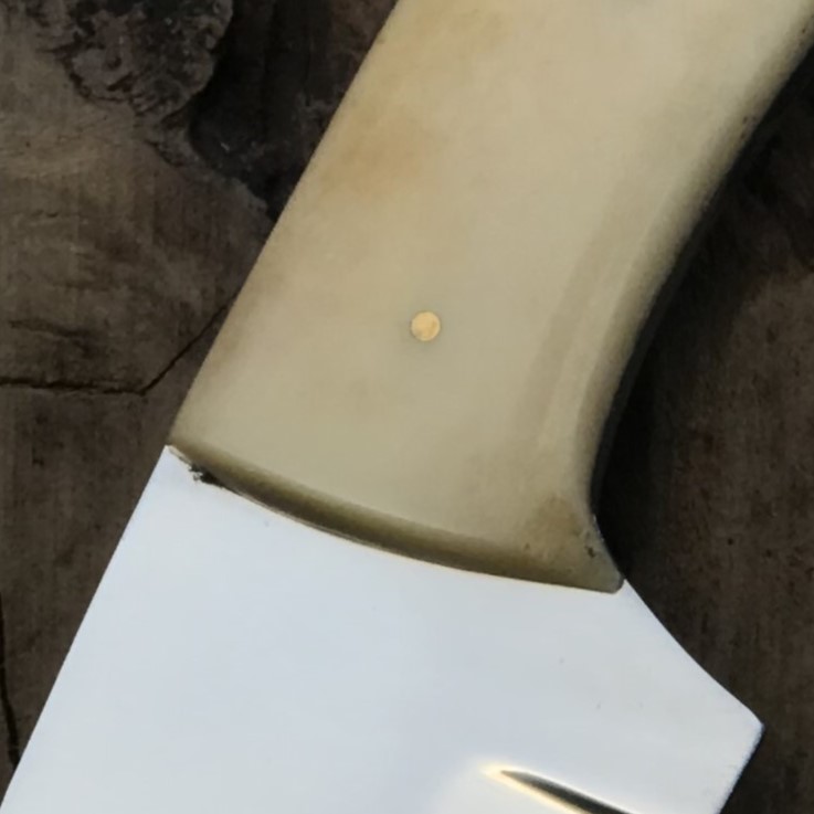 Compact Outdoor Knife with Mirror Polish Blade Off White Handle Gardening Knife Camping Utility Knife - Image 5