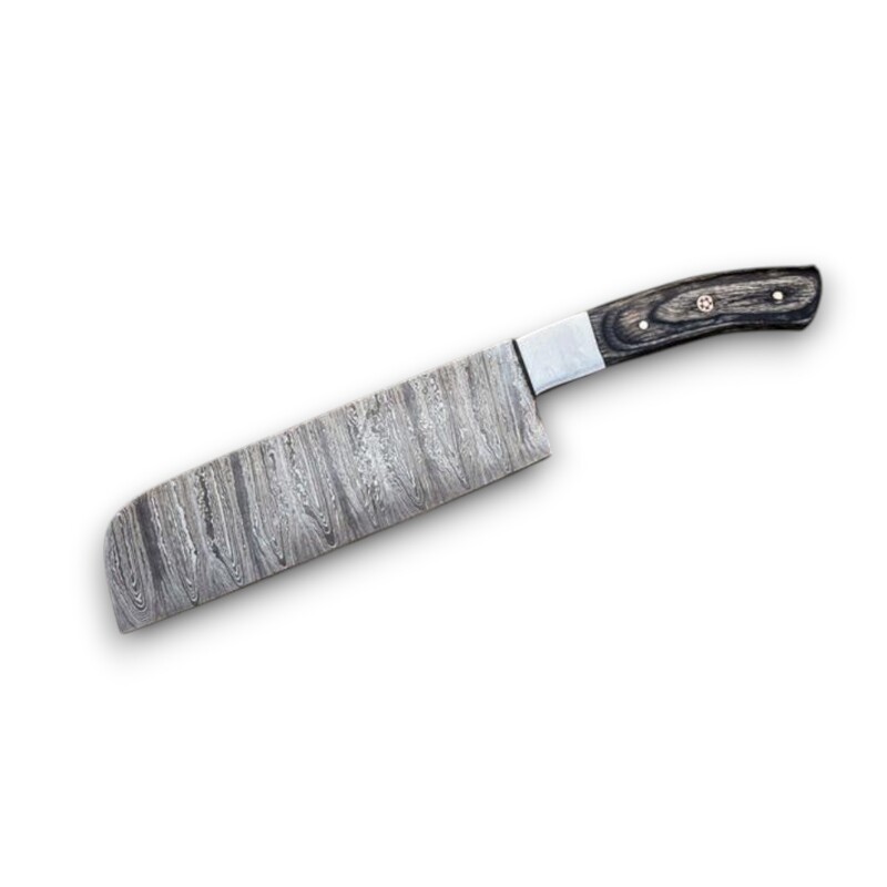 Hand-Forged 5-Piece Damascus Steel Chef Knife Set – Wood Handles with Leather Roll Bag Hand-Forged 5-Piece Damascus Steel Chef Knife Set – Wood Handles with Leather Roll Bag - Image 5