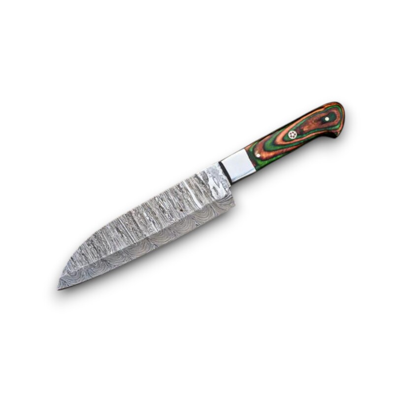 Hand-Forged 5-Piece Damascus Steel Culinary Chef Knife Set – Wood Handles with Leather Roll Bag Hand-Forged 5-Piece Damascus Steel Culinary Chef Knife Set – Wood Handles with Leather Roll Bag - Image 5