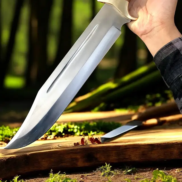 USA D2 Steel Bowie Knife Historical Replica 17" Clip Point | Utility Knife Historic Inspiration USA Knives Outdoor Knives Rosewood Handle Brass Guard Leather Sheath USA D2 Steel Bowie Knife Historical Replica 17" Clip Point | Utility Knife Historic Inspiration USA Knives Outdoor Knives Rosewood Handle Brass Guard Leather Sheath - Image 5