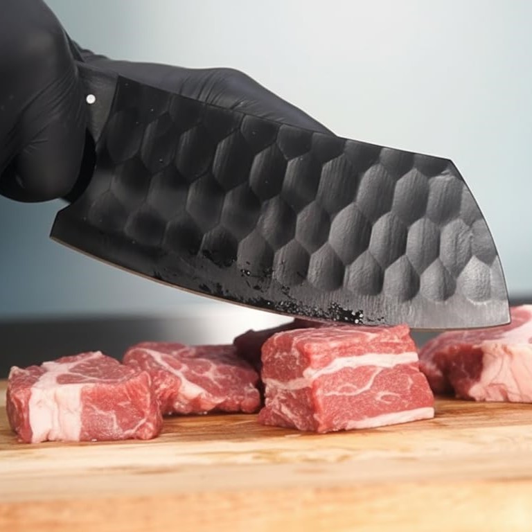 FORGE HIDE 5-Piece Hand-Forged Damascus Chef Knife Set Ergonomic Kitchen Knives with Leather Roll Bag - Image 3