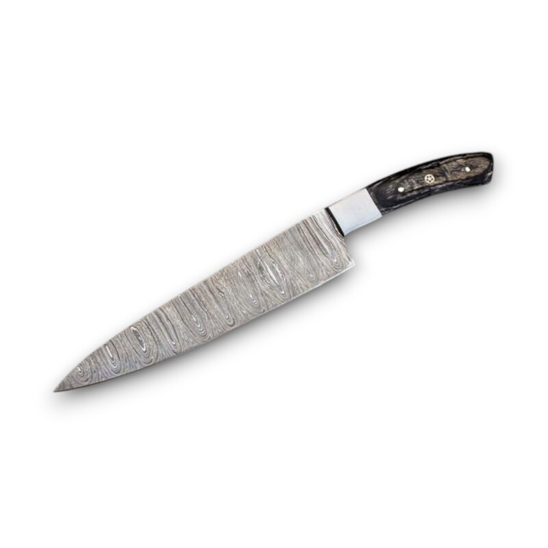 Hand-Forged 5-Piece Damascus Steel Chef Knife Set – Wood Handles with Leather Roll Bag Hand-Forged 5-Piece Damascus Steel Chef Knife Set – Wood Handles with Leather Roll Bag - Image 6