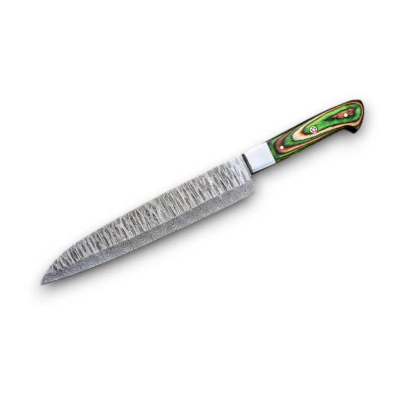 Hand-Forged 5-Piece Damascus Steel Culinary Chef Knife Set – Wood Handles with Leather Roll Bag Hand-Forged 5-Piece Damascus Steel Culinary Chef Knife Set – Wood Handles with Leather Roll Bag - Image 6