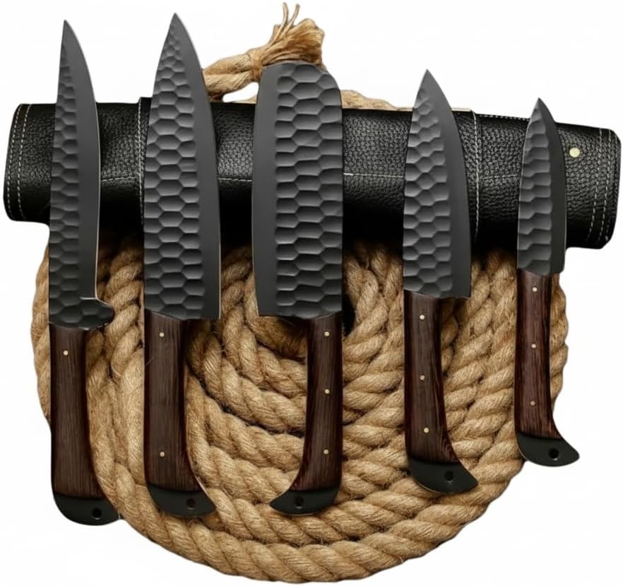 viking knives set, damascus chef knife, kitchen knife set, 5-piece knife set, professional kitchen knives viking knives set, damascus chef knife, kitchen knife set, 5-piece knife set, professional kitchen knives - Image 2