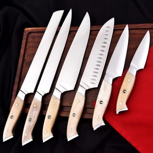 Hand-Forged 5-Piece High Carbon Steel Chef Knife Set – Kitchen Knives for Culinary Excellence